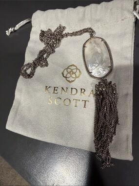 Kendra Scott Silver Mother-of-Pearl Tassel Pendant Necklace